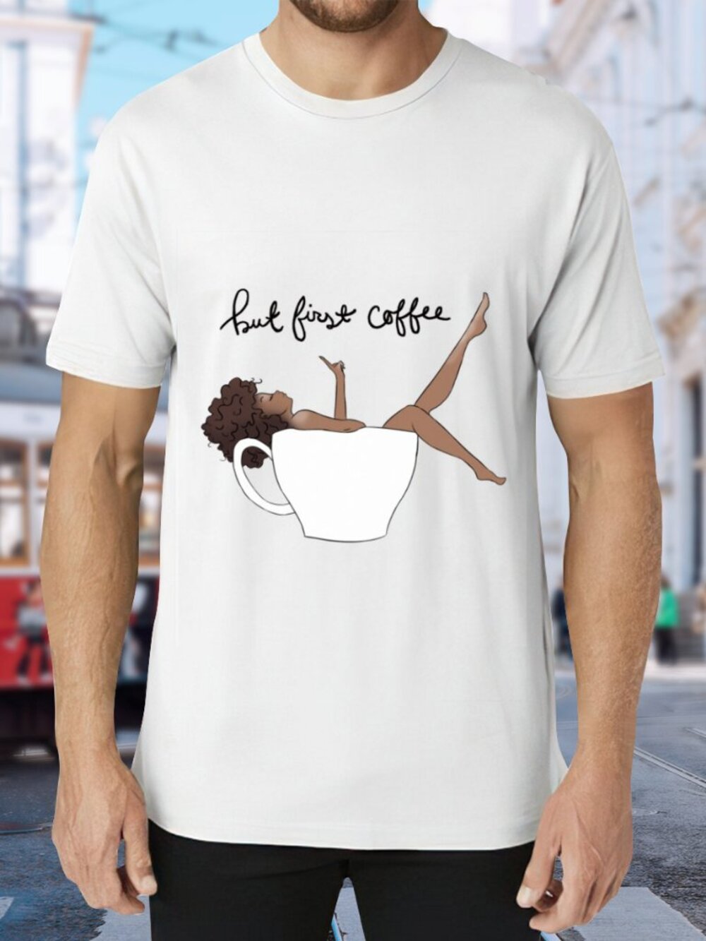 But First Coffee Graphic Tee - White
